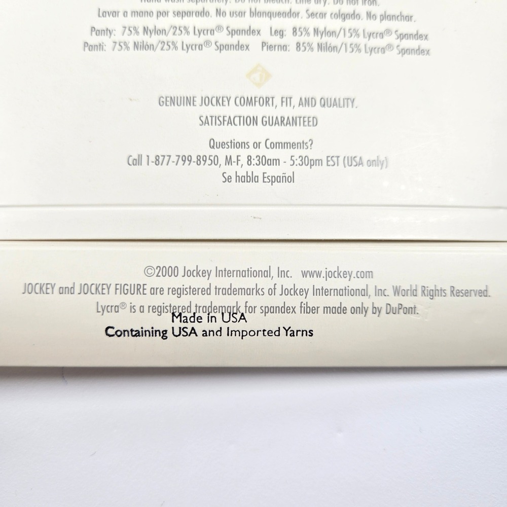 Vintage Jockey Control Top Pantyhose Tuxedo Black‎ Day Sheer Medium-Tall #1951 - Picture 6 of 7